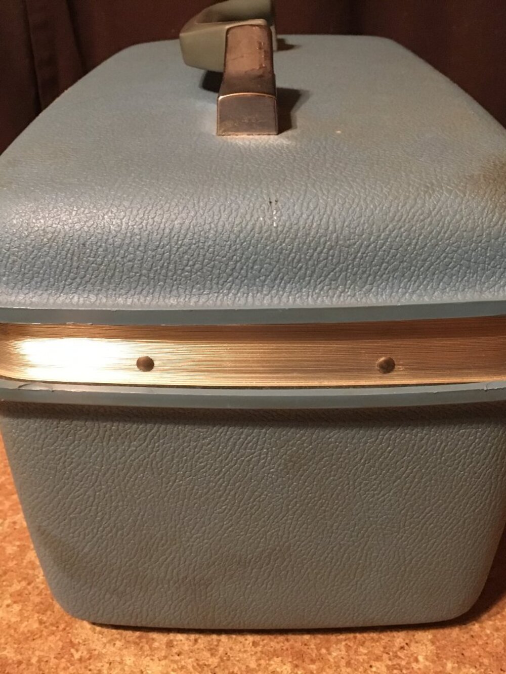 VINTAGE BLUE SAMSONITE MONTBELLO II LUGGAGE TRAVEL CASE CARRY-ON MAKE-UP NO KEY - Picture 8 of 9
